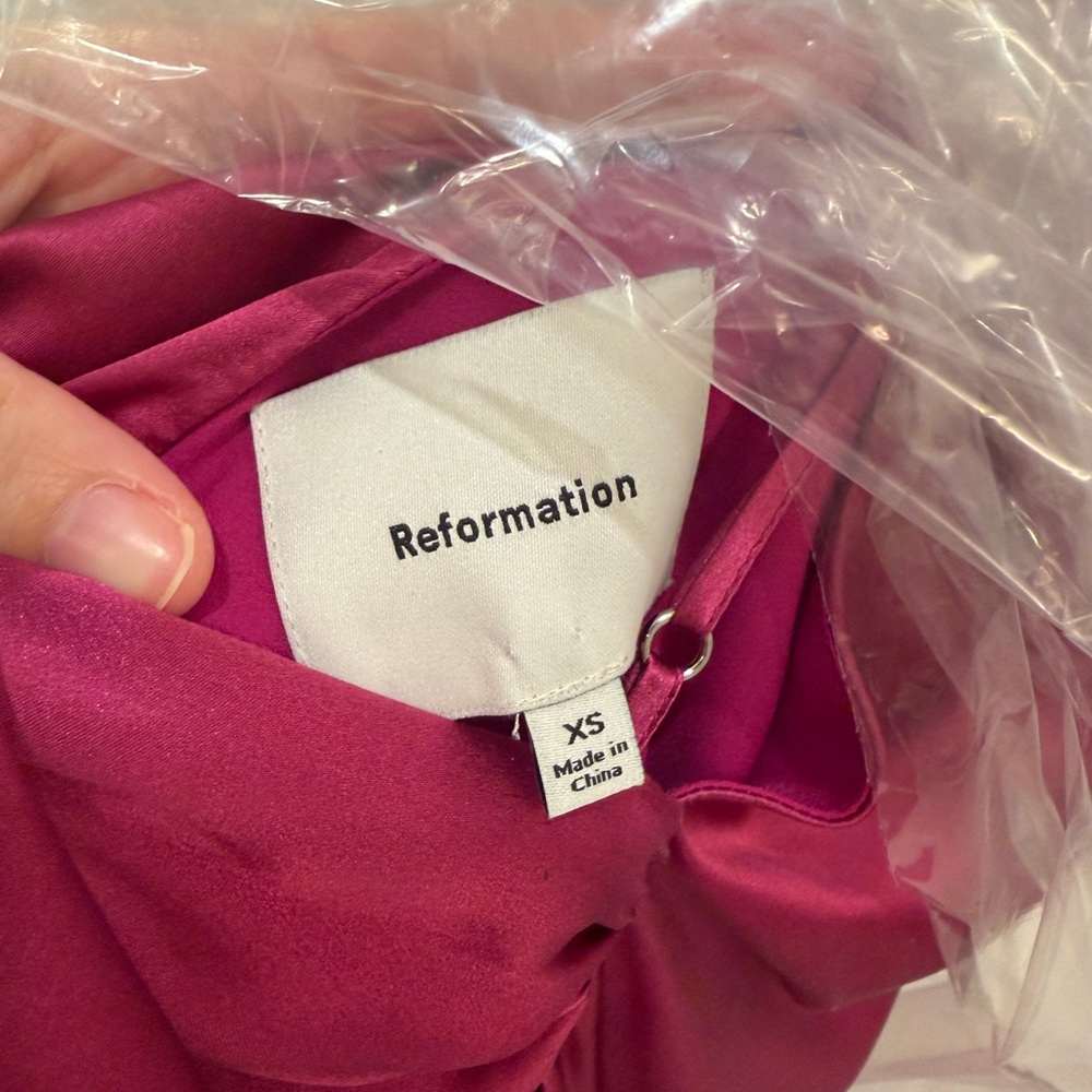 Reformation Scotia Silk Dress - Pink XS - Picture 6 of 7